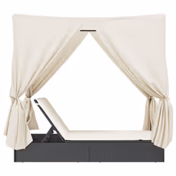 VidaXL 368072 chaise d'extérieur Linge Siège rembourré Polyuréthane, Acier Crème, Blanc - Vue supplémentaire 5