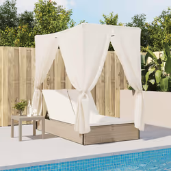 VidaXL 368076 chaise d'extérieur Linge Siège rembourré Polyuréthane, Acier Crème, Blanc