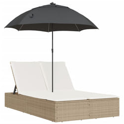 VidaXL 368085 chaise d'extérieur Linge Siège rembourré Polyuréthane, Acier Crème, Blanc