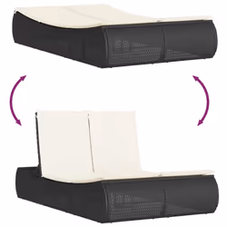 VidaXL 368090 chaise d'extérieur Linge Siège rembourré Polyuréthane, Acier Crème, Blanc - Vue supplémentaire 7