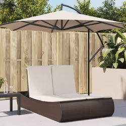 Détendez-vous et profitez du plein air sur cette confortable chaise longue double ! Matériau durable : la résine tressée, éga ...