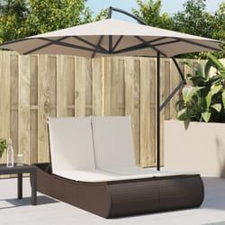 Vidaxl - Chaise longue double avec coussins marron résine tressée