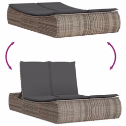 VidaXL 368092 chaise d'extérieur Linge Siège rembourré Polyuréthane, Acier Gris - Vue supplémentaire 7