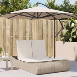 VidaXL 368094 chaise d'extérieur Linge Siège rembourré Polyuréthane, Acier Crème, Blanc