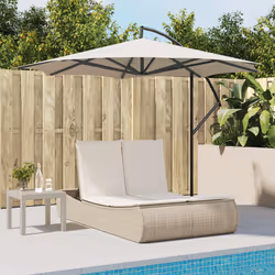 VidaXL 368094 chaise d'extérieur Linge Siège rembourré Polyuréthane, Acier Crème, Blanc