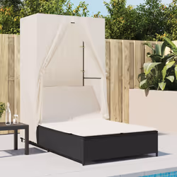 VidaXL 368099 chaise d'extérieur Linge Siège rembourré Polyuréthane, Acier Crème, Blanc