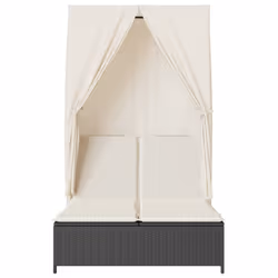 VidaXL 368099 chaise d'extérieur Linge Siège rembourré Polyuréthane, Acier Crème, Blanc - Vue supplémentaire 4