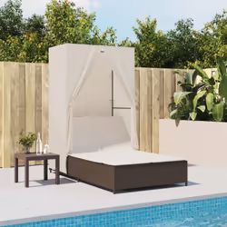Détendez-vous et profitez du plein air sur cette confortable chaise longue double ! Matériau durable : la résine tressée, éga ...