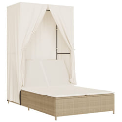 VidaXL 368103 chaise d'extérieur Linge Siège rembourré Polyuréthane, Acier Crème, Blanc