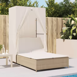 VidaXL 368103 chaise d'extérieur Linge Siège rembourré Polyuréthane, Acier Crème, Blanc