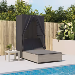 Détendez-vous et profitez du plein air sur cette confortable chaise longue double ! Matériau durable : la résine tressée, éga ...