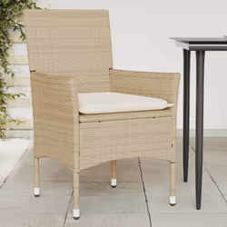 VidaXL 368113 chaise d'extérieur Terrace Siège rembourré Polyuréthane, Acier Crème, Blanc
