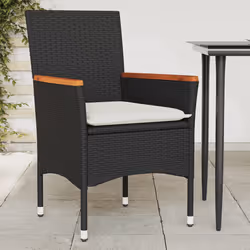 VidaXL 368119 chaise d'extérieur Terrace Siège rembourré Bois d'acacia, Polyuréthane, Acier Crème, Blanc