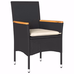 VidaXL 368119 chaise d'extérieur Terrace Siège rembourré Bois d'acacia, Polyuréthane, Acier Crème, Blanc - Vue supplémentaire 4