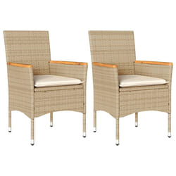 VidaXL 368121 chaise d'extérieur Terrace Siège rembourré Bois d'acacia, Polyuréthane, Acier Crème, Blanc