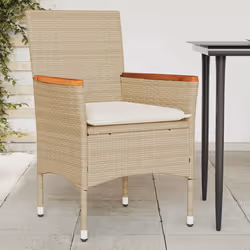 VidaXL 368121 chaise d'extérieur Terrace Siège rembourré Bois d'acacia, Polyuréthane, Acier Crème, Blanc