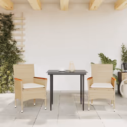 VidaXL 368121 chaise d'extérieur Terrace Siège rembourré Bois d'acacia, Polyuréthane, Acier Crème, Blanc