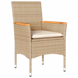 VidaXL 368121 chaise d'extérieur Terrace Siège rembourré Bois d'acacia, Polyuréthane, Acier Crème, Blanc - Vue supplémentaire 4