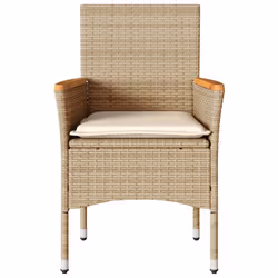 VidaXL 368121 chaise d'extérieur Terrace Siège rembourré Bois d'acacia, Polyuréthane, Acier Crème, Blanc - Vue supplémentaire 5