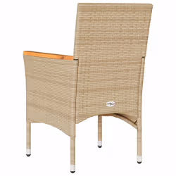 VidaXL 368121 chaise d'extérieur Terrace Siège rembourré Bois d'acacia, Polyuréthane, Acier Crème, Blanc - Vue supplémentaire 7