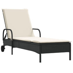 VidaXL 368308 chaise d'extérieur Linge Siège rembourré Polyuréthane, Acier Crème, Blanc