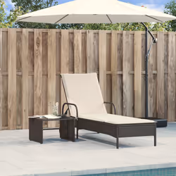 VidaXL 368308 chaise d'extérieur Linge Siège rembourré Polyuréthane, Acier Crème, Blanc