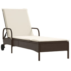 VidaXL 368309 chaise d'extérieur Linge Siège rembourré Polyuréthane, Acier Crème, Blanc