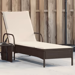 VidaXL 368309 chaise d'extérieur Linge Siège rembourré Polyuréthane, Acier Crème, Blanc