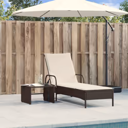 VidaXL 368309 chaise d'extérieur Linge Siège rembourré Polyuréthane, Acier Crème, Blanc
