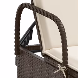 VidaXL 368309 chaise d'extérieur Linge Siège rembourré Polyuréthane, Acier Crème, Blanc - Vue supplémentaire 8