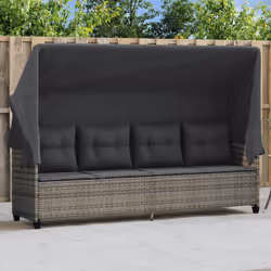 VidaXL 368328 chaise d'extérieur Linge Siège rembourré Polyuréthane, Acier Gris