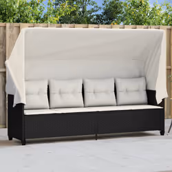 VidaXL 368335 chaise d'extérieur Linge Siège rembourré Polyuréthane, Acier Crème, Blanc
