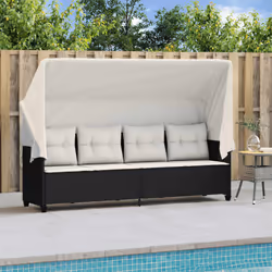 VidaXL 368335 chaise d'extérieur Linge Siège rembourré Polyuréthane, Acier Crème, Blanc