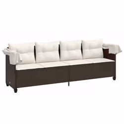 VidaXL 368336 chaise d'extérieur Linge Siège rembourré Polyuréthane, Acier Crème, Blanc - Vue supplémentaire 4
