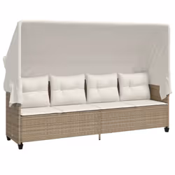 VidaXL 368339, Linge, Siège rembourré, Polyuréthane, Acier, Crème, Blanc, 110 kg, 2 m