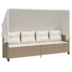 VidaXL 368339 chaise d'extérieur Linge Siège rembourré Polyuréthane, Acier Crème, Blanc