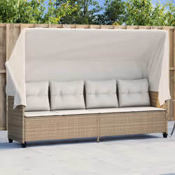 VidaXL 368339 chaise d'extérieur Linge Siège rembourré Polyuréthane, Acier Crème, Blanc