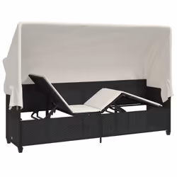 VidaXL 368344 chaise d'extérieur Linge Siège rembourré Polyuréthane, Acier Crème, Blanc - Vue supplémentaire 5