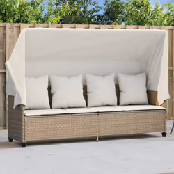 VidaXL 368348 chaise d'extérieur Linge Siège rembourré Polyuréthane, Acier Crème, Blanc
