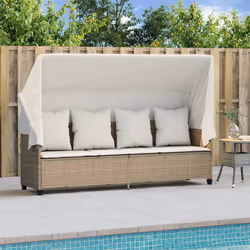 VidaXL 368348 chaise d'extérieur Linge Siège rembourré Polyuréthane, Acier Crème, Blanc