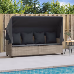 VidaXL 368349 chaise d'extérieur Linge Siège rembourré Polyuréthane, Acier Gris