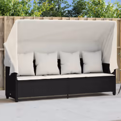 VidaXL 368353 chaise d'extérieur Linge Siège rembourré Polyuréthane, Acier Crème, Blanc