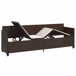 VidaXL 368354 chaise d'extérieur Linge Siège rembourré Polyuréthane, Acier Crème, Blanc - Vue supplémentaire 4