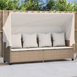 VidaXL 368357 chaise d'extérieur Linge Siège rembourré Polyuréthane, Acier Crème, Blanc