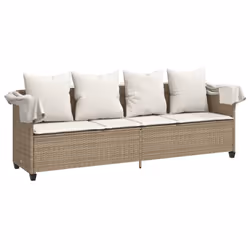 VidaXL 368357 chaise d'extérieur Linge Siège rembourré Polyuréthane, Acier Crème, Blanc - Vue supplémentaire 4