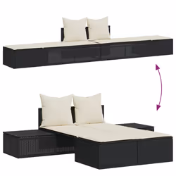 VidaXL 368389 chaise d'extérieur Linge Siège rembourré Polyuréthane, Acier Crème, Blanc