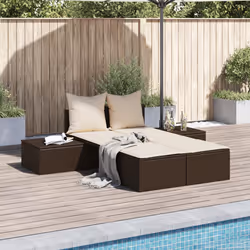 VidaXL 368390 chaise d'extérieur Linge Siège rembourré Polyuréthane, Acier Crème, Blanc