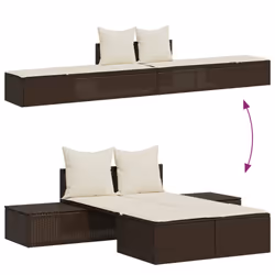 VidaXL 368390 chaise d'extérieur Linge Siège rembourré Polyuréthane, Acier Crème, Blanc