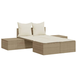 VidaXL 368393 chaise d'extérieur Linge Siège rembourré Polyuréthane, Acier Crème, Blanc