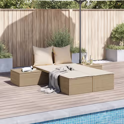 VidaXL 368393 chaise d'extérieur Linge Siège rembourré Polyuréthane, Acier Crème, Blanc